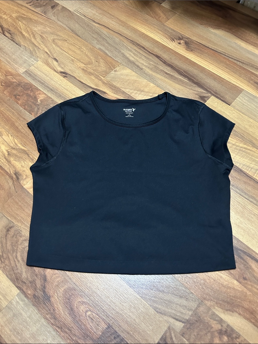 Old Navy Black Cropped Tee - Women's Short Sleeve Crew